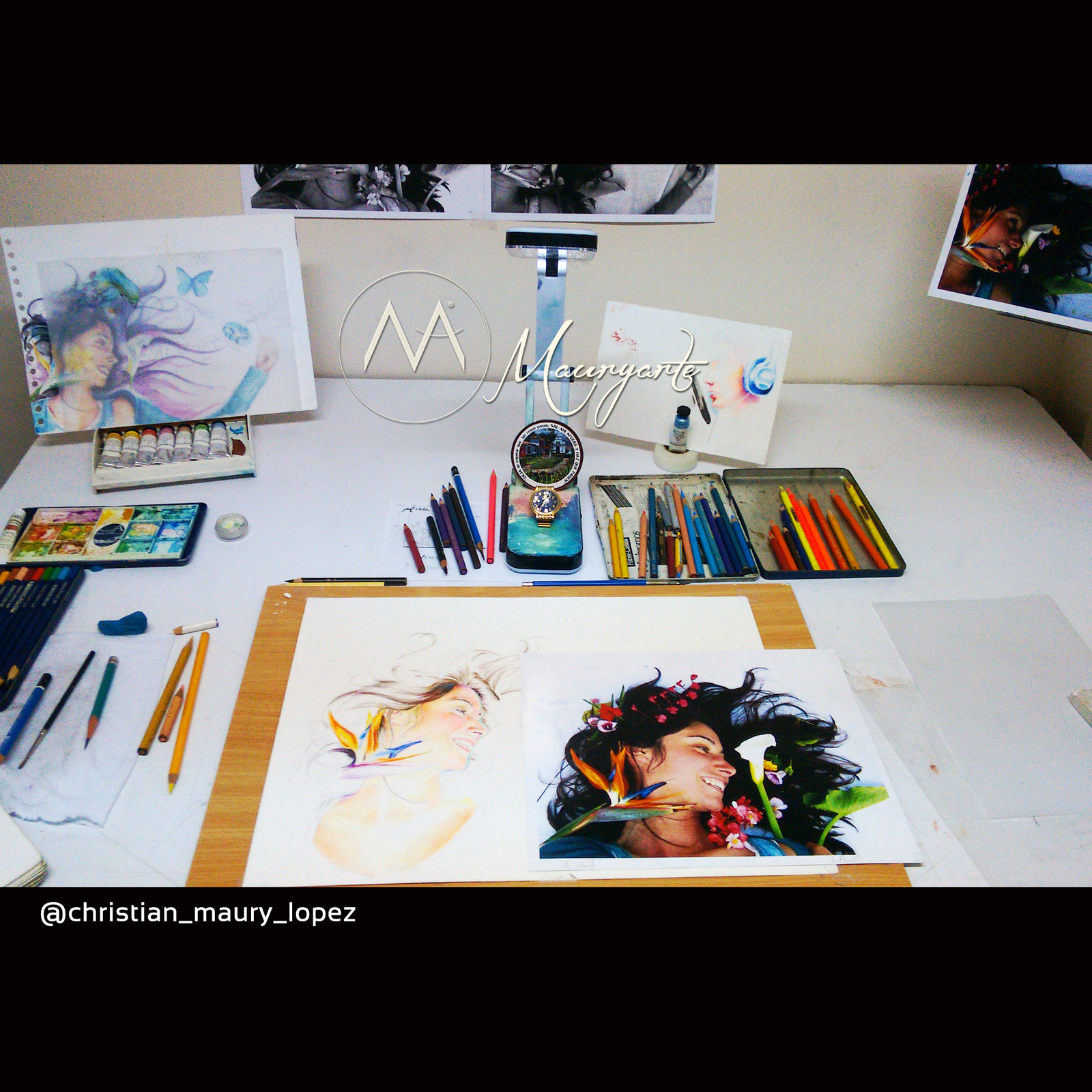 Hyperrealistic concept-art by MAURYARTE — Hyperrealistic concept-art by MAURYARTE — composition exploration for ella-y-las-flores