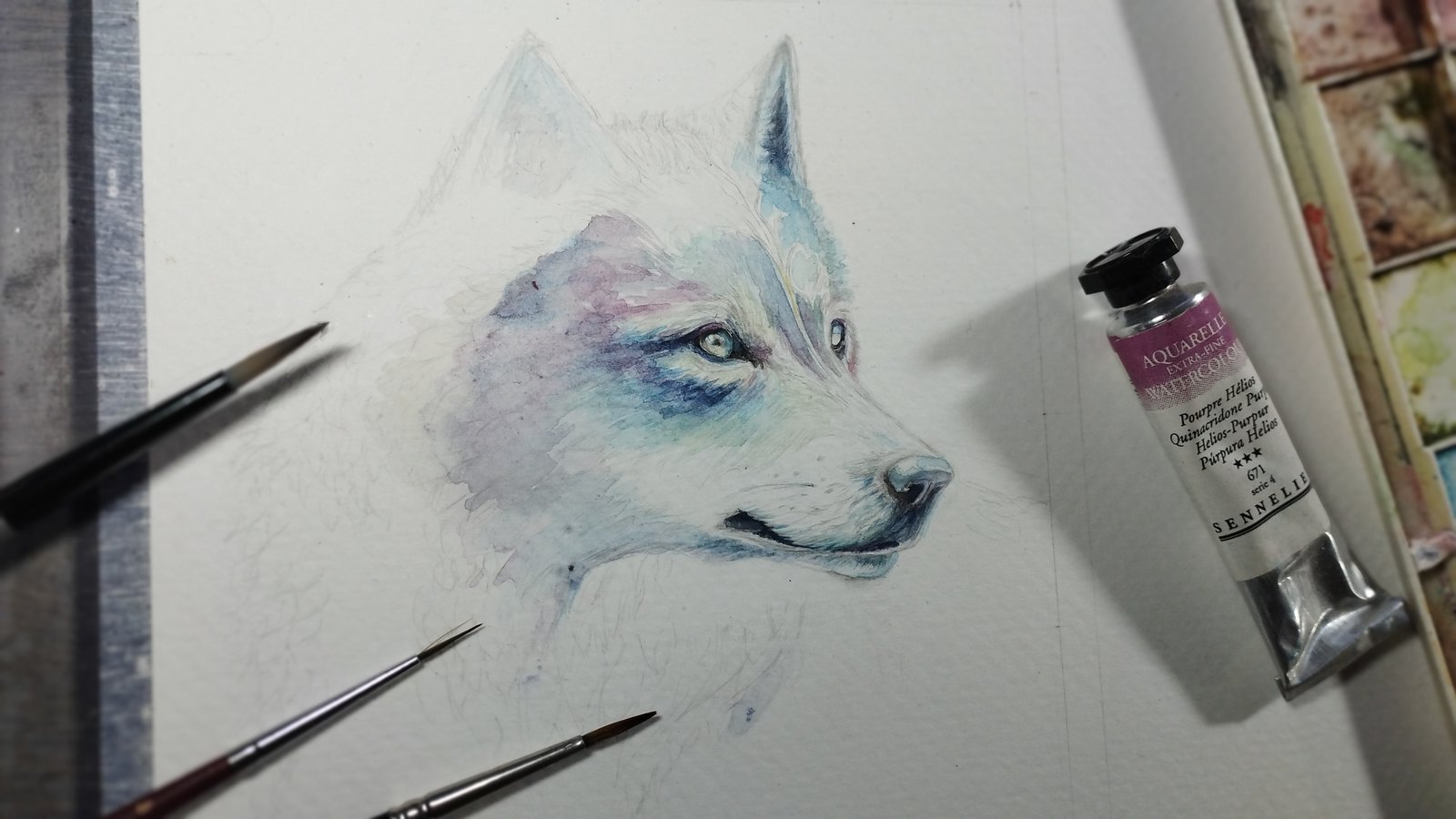 Hyperrealistic concept-art by MAURYARTE — Hyperrealistic concept-art by MAURYARTE — color wash exploration for lobo-acuarela
